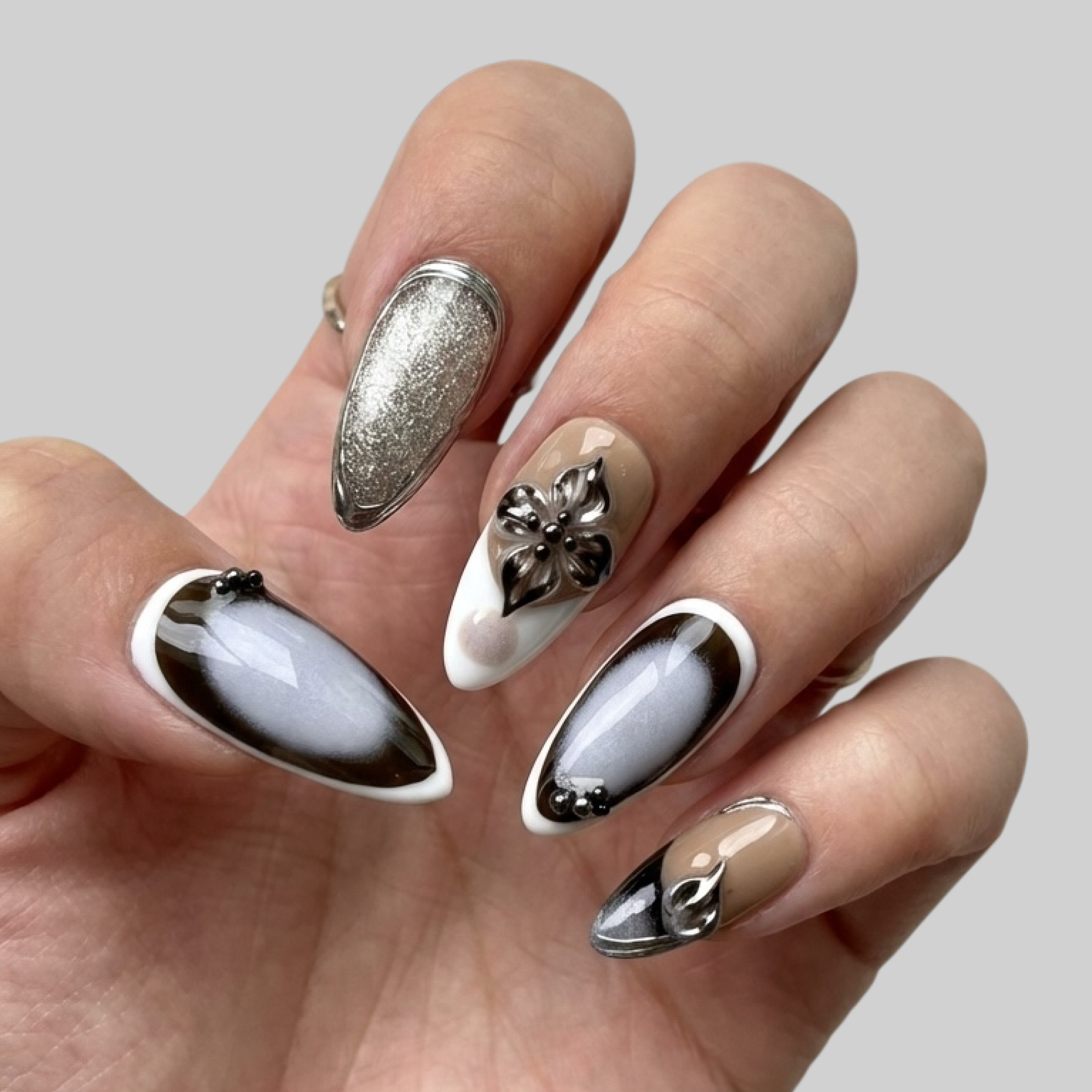 Metallic Press-On Nails - Futuristic. Polished. Powerfully refined.