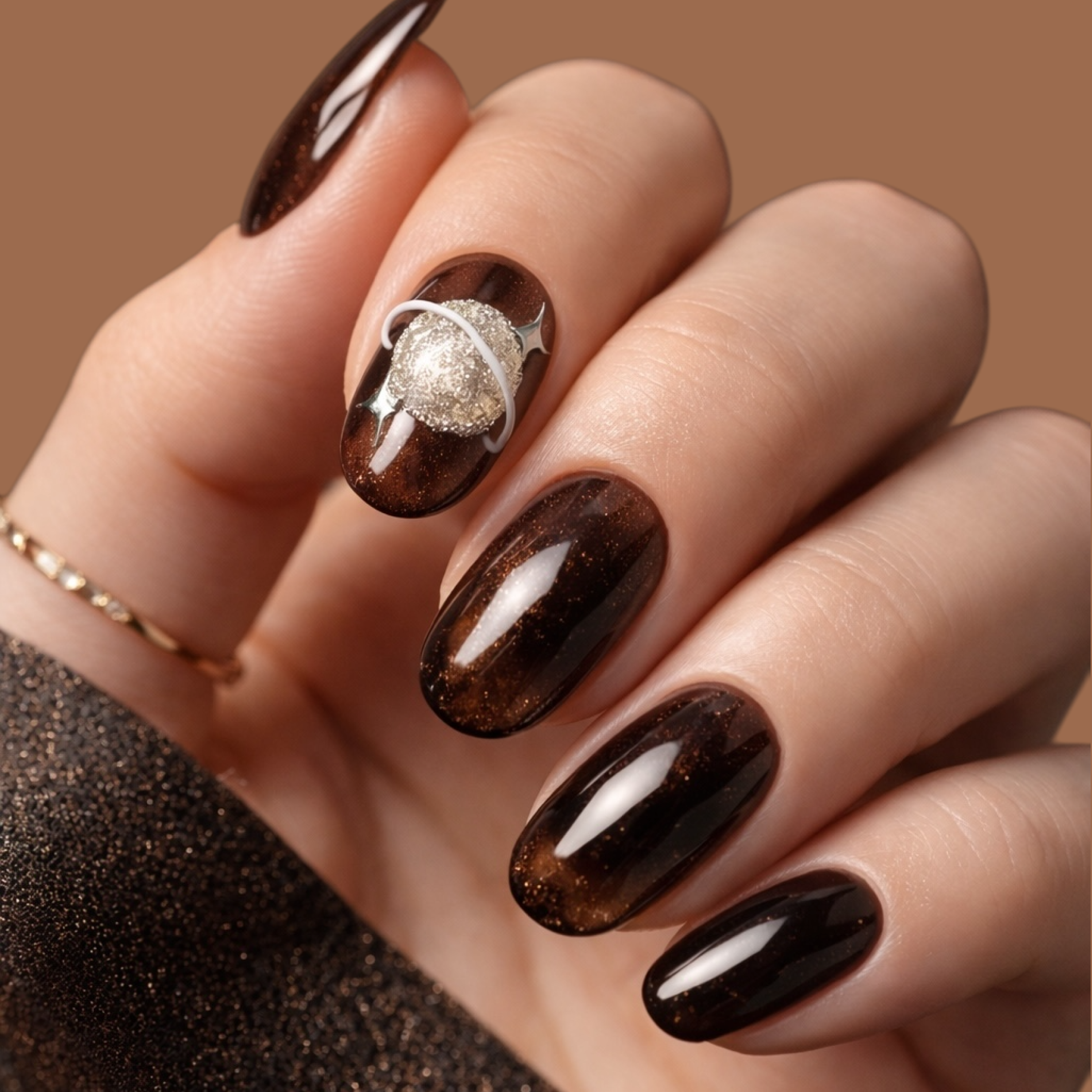 Brown Press-On Nails - Warm neutrals with depth and character